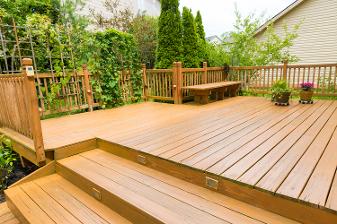 wooden deck of a family home